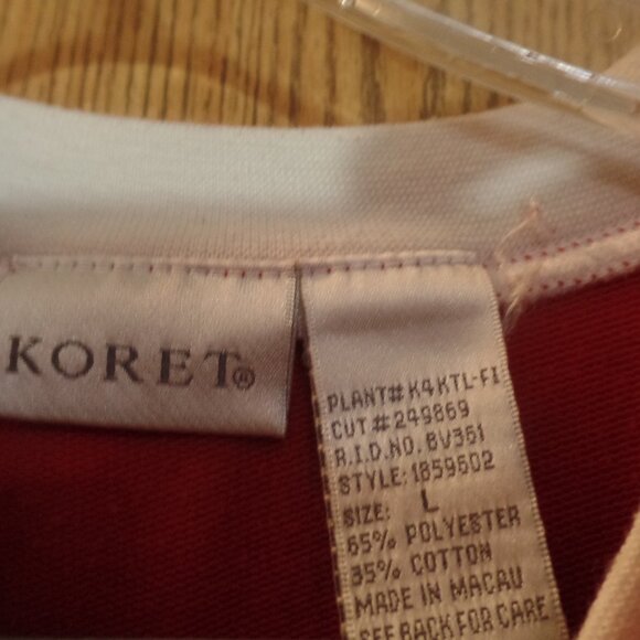 Koret Vintage Red Crew Neck Sweater with Embroidered Detail, Size L - Picture 2 of 2